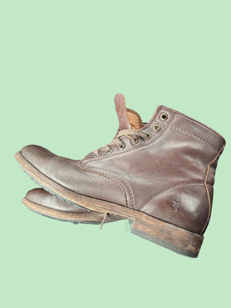 Frye Women's Veronica Lace Up Brown Leather Boots - Size 9 B